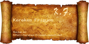 Kerekes Frigyes névjegykártya