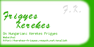 frigyes kerekes business card